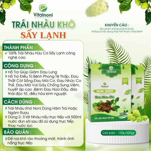 Trái Nhàu Khô Sấy Lạnh